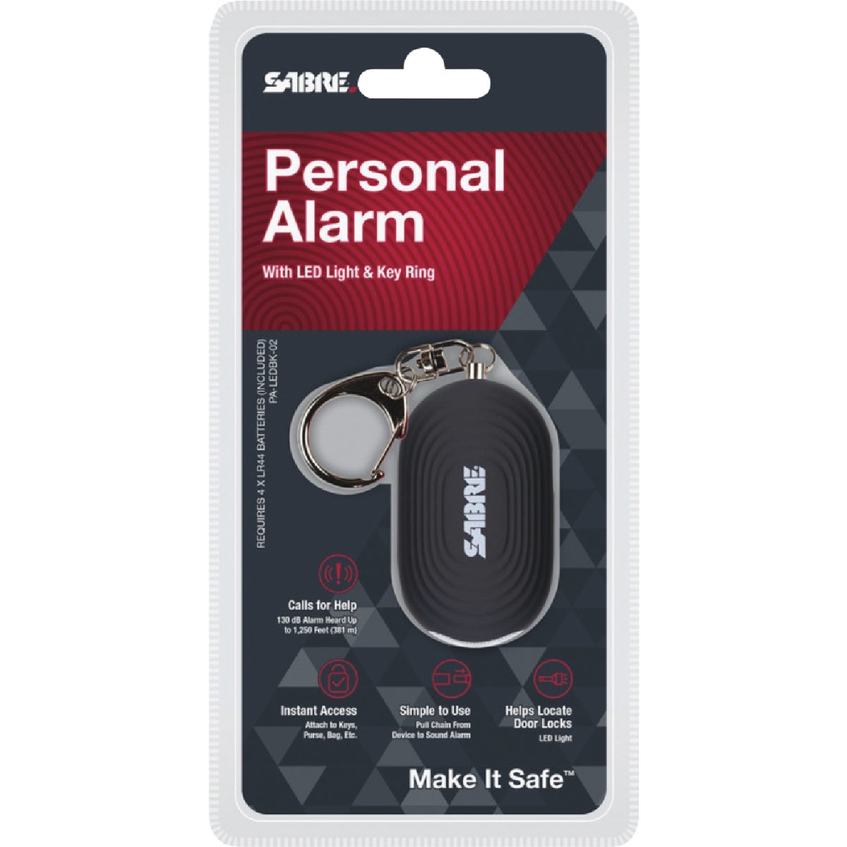 Sabre Personal Alarm with LED Light