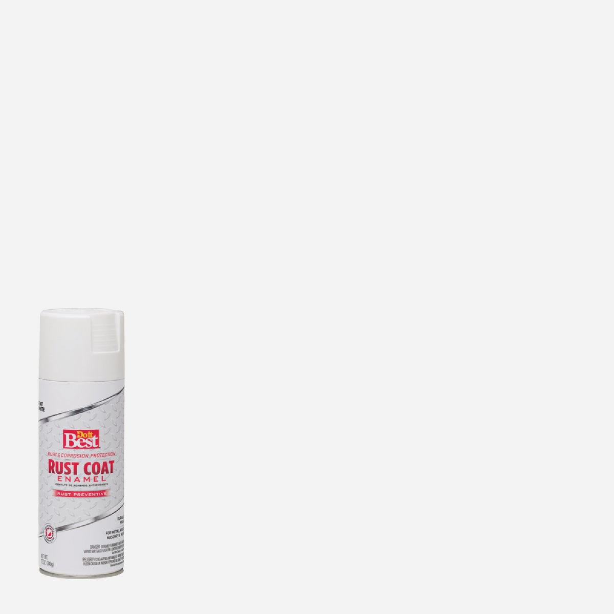 Do it Best Rust Coat Satin White Flat 12 Oz. Anti-Rust Spray Paint