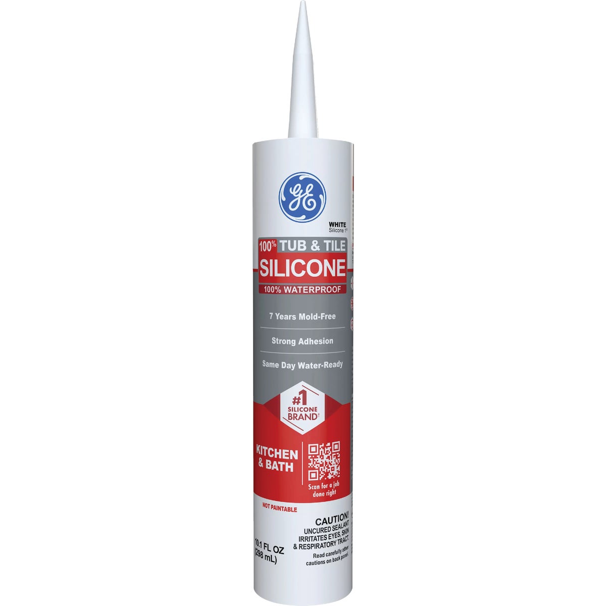 GE Silicone 1 Tub & Tile, White, 10.1  Oz. Cartridge