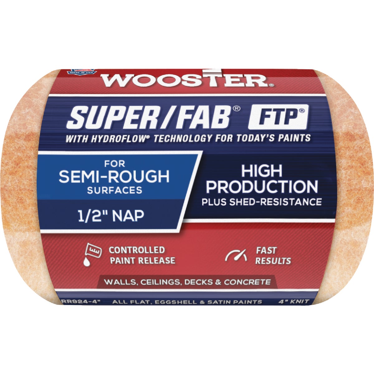 Wooster Super/Fab FTP 4 In. x 1/2 In. Knit Fabric Roller Cover
