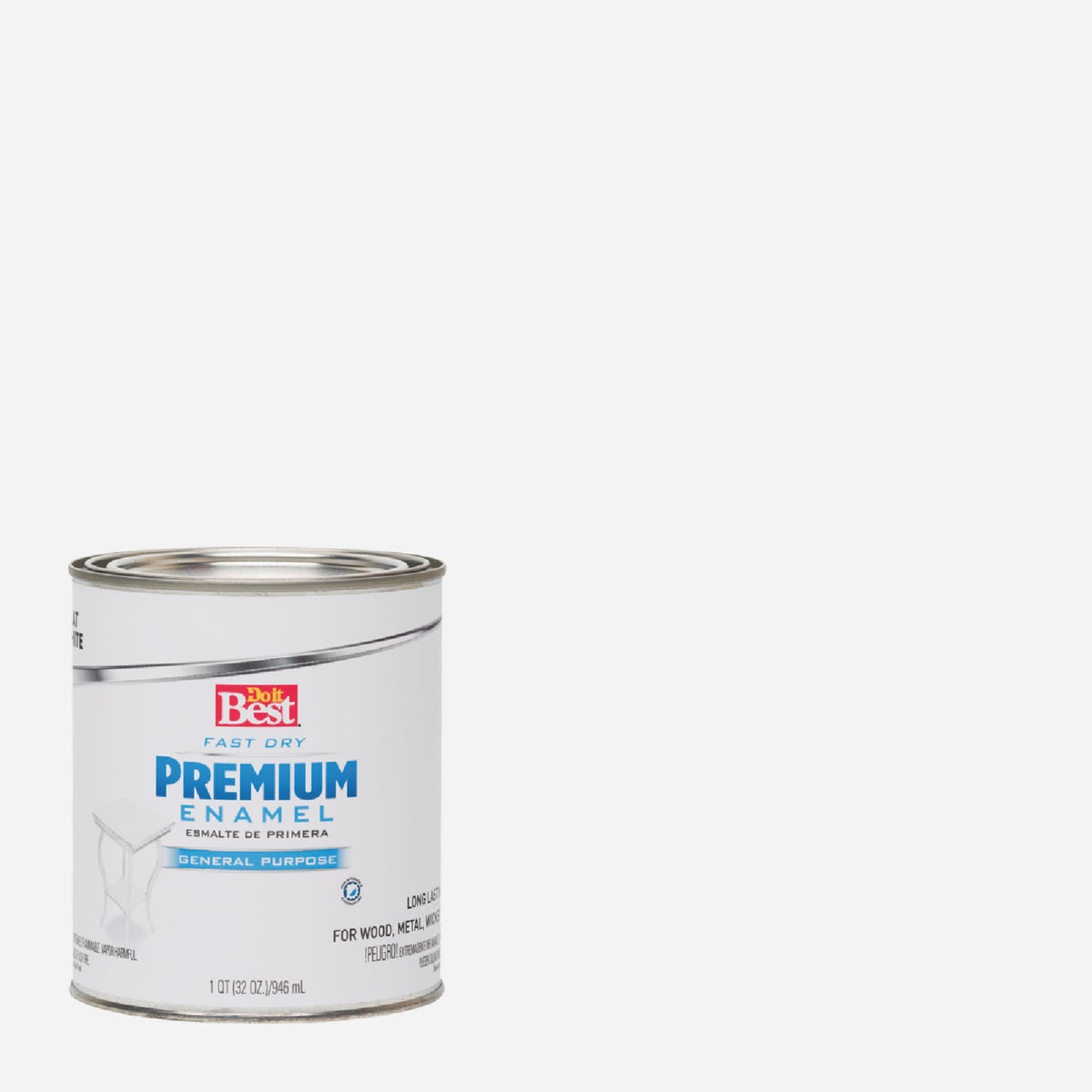 Do it Best Fast Dry Acrylic Latex Flat Premium Enamel, White, 1 Qt.
