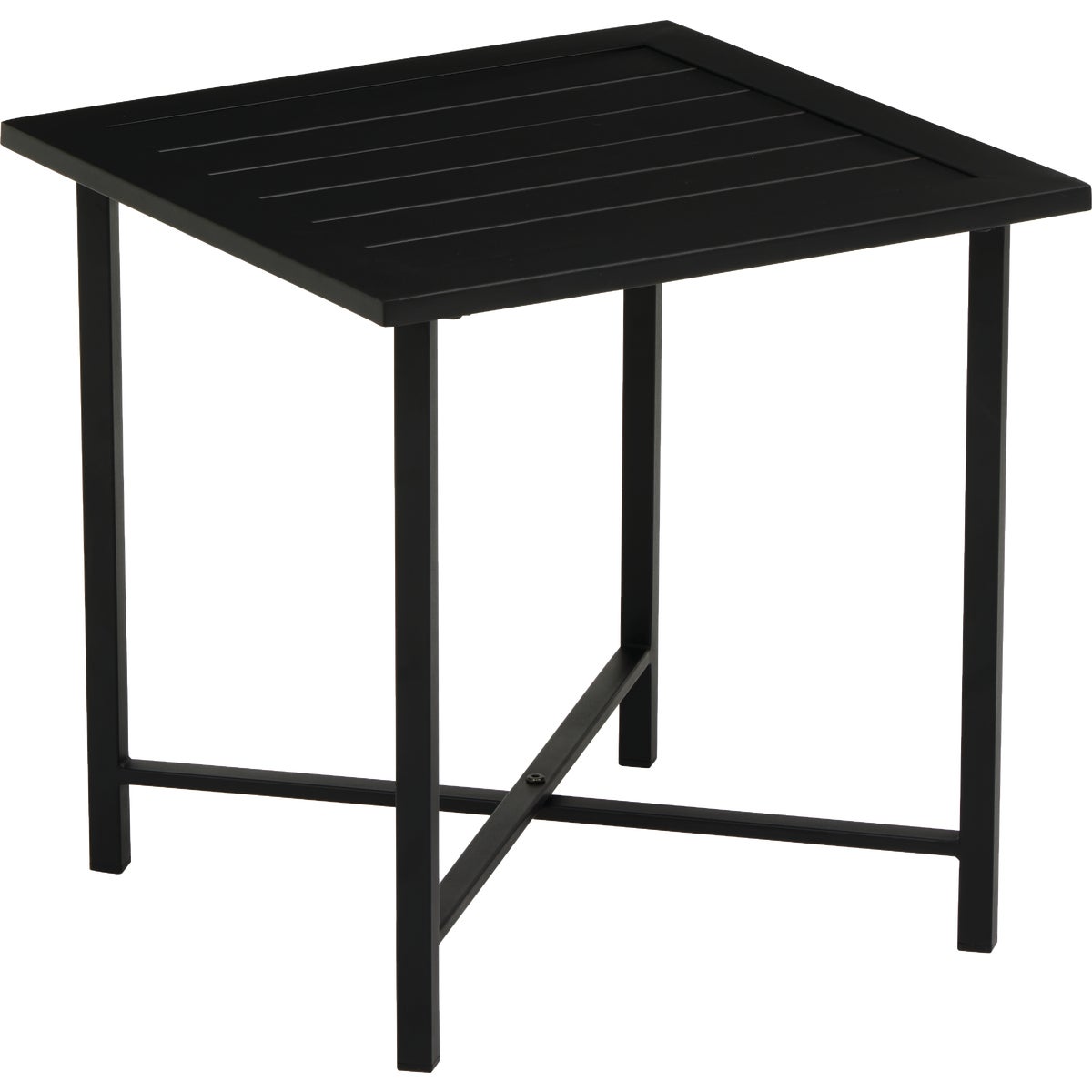 Outdoor Expressions Windsor 18 In. x 18 In. Steel Slat Side Table