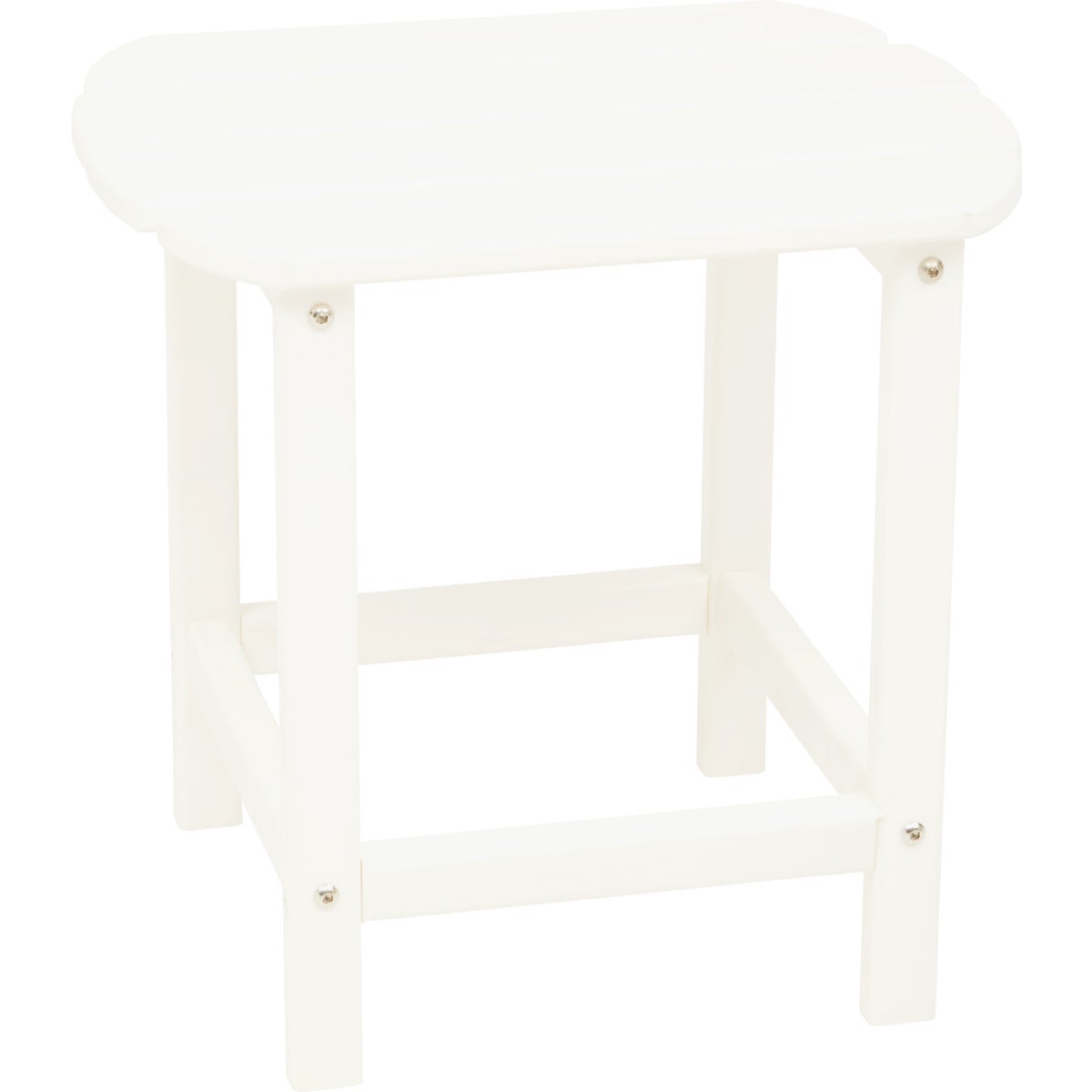 Outdoor Expressions White HDPE Side Table