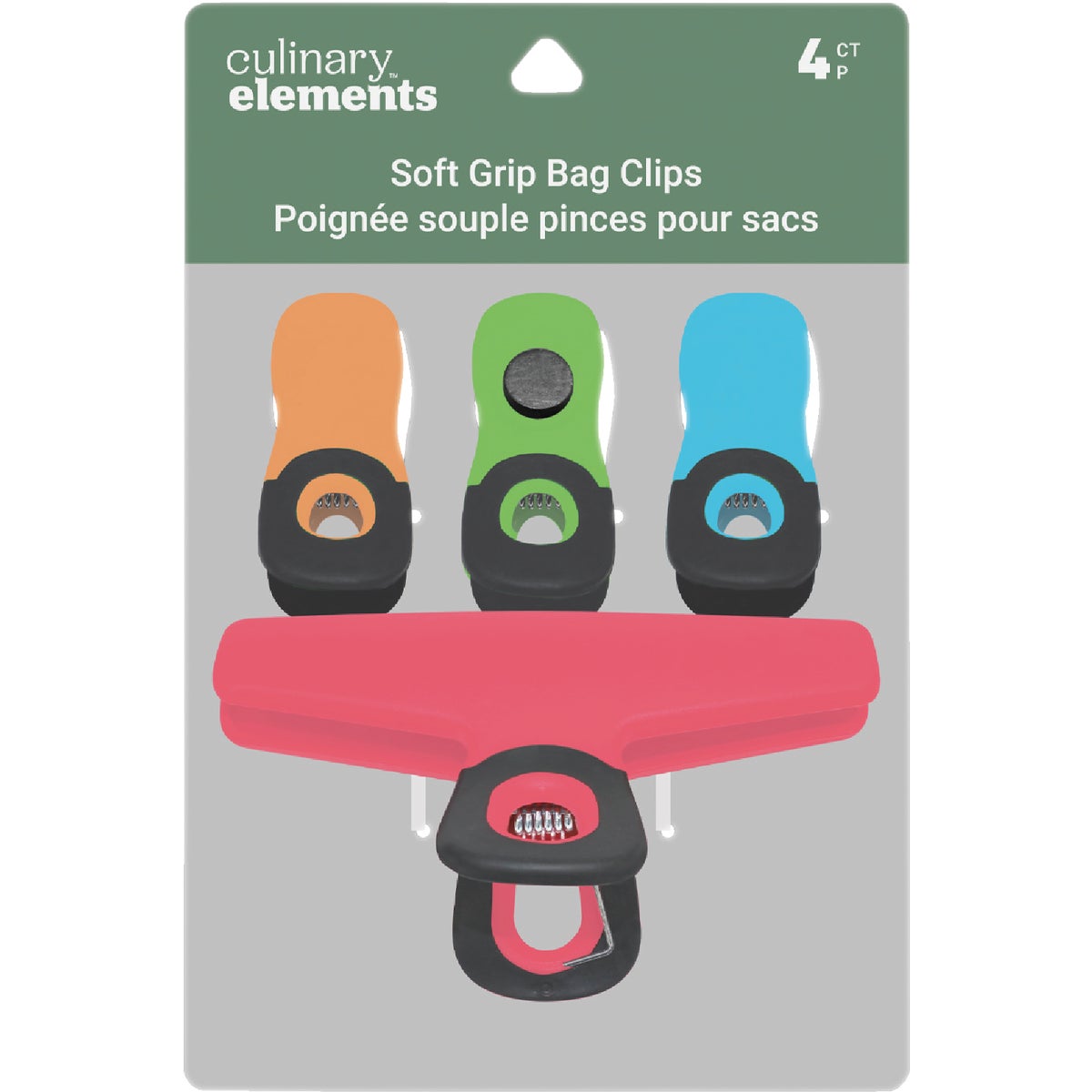 Jacent Assorted Size Plastic Bag Clip Set (4-Pack)