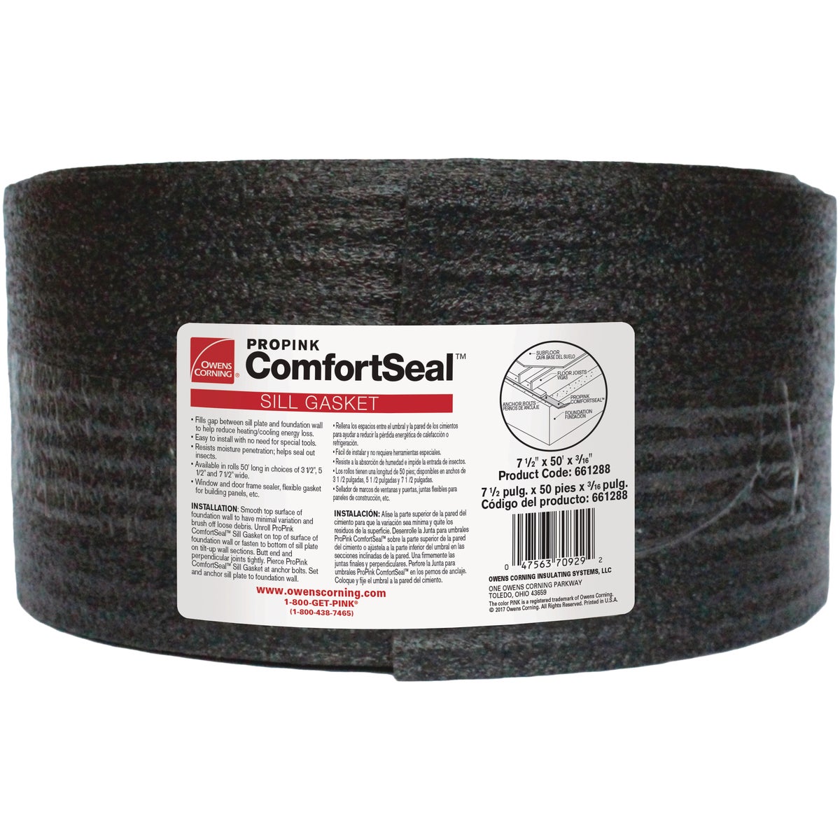 7.5"X50" BLK SILL SEALER