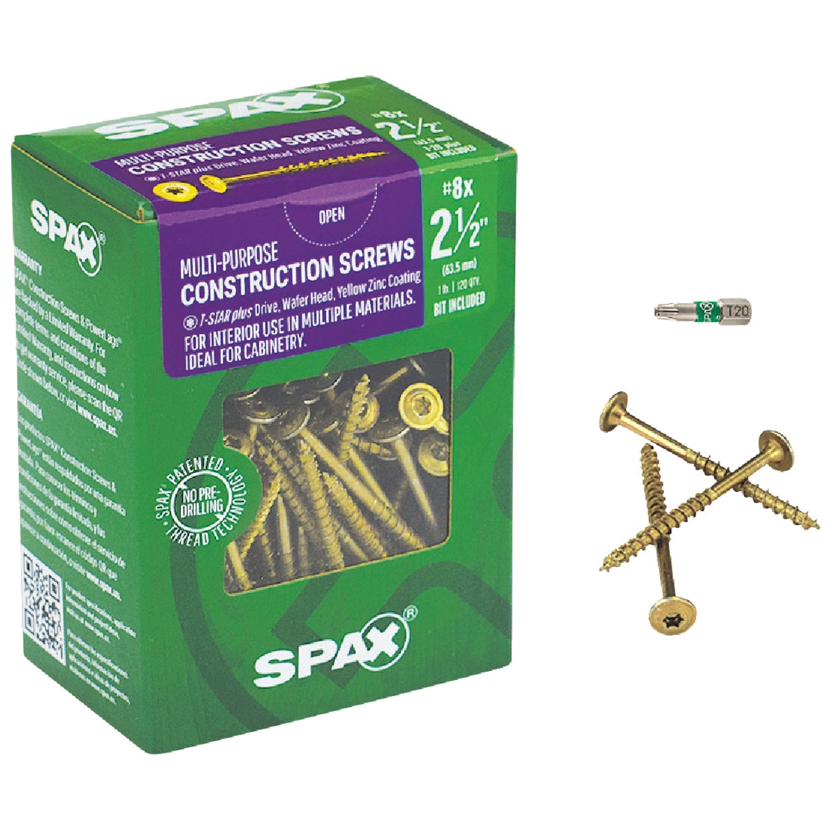8X2-1/2 MP WH INT SCREW