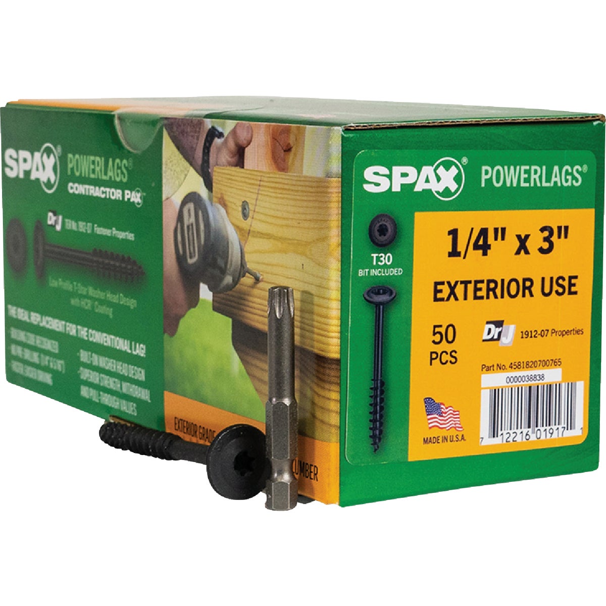 1/4X3 WH POWERLAG SCREW