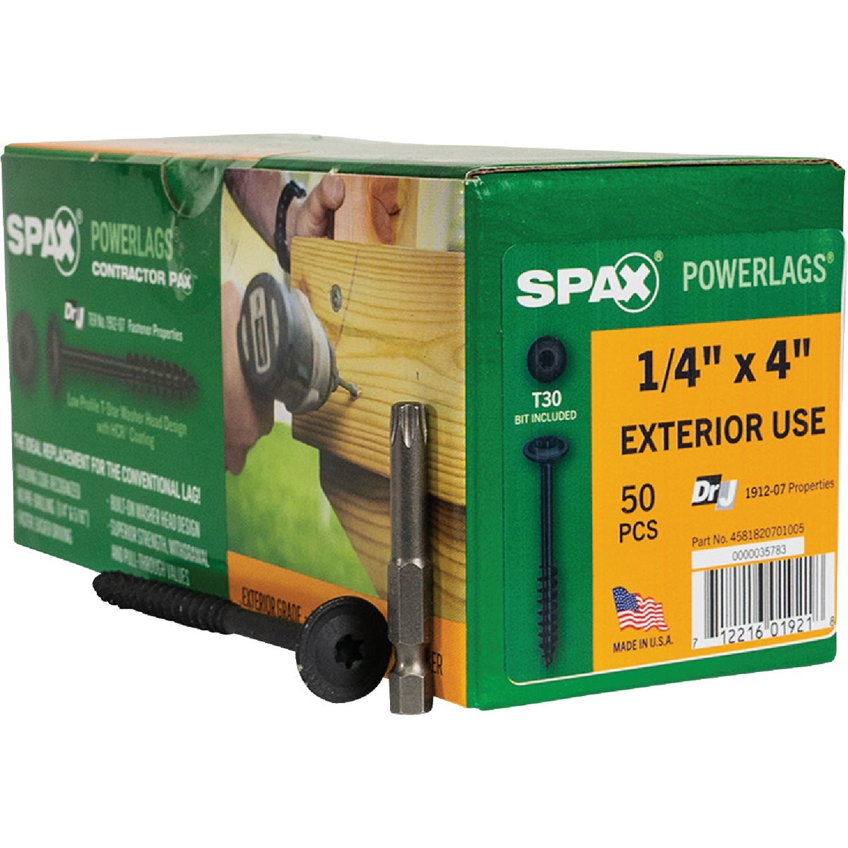 1/4X4 WH PWRLAG SCREW