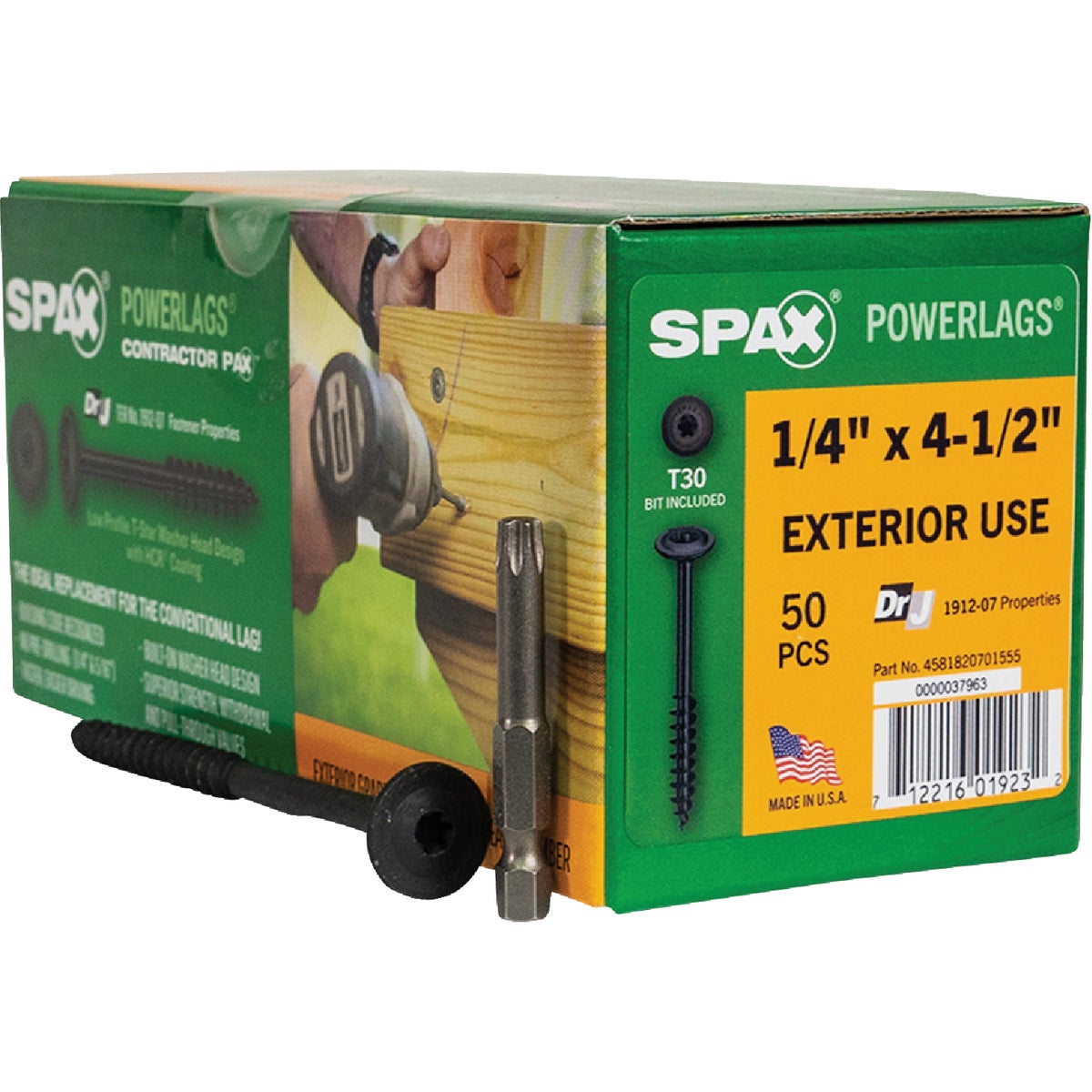 1/4X4-1/2 WH PWRLG SCREW