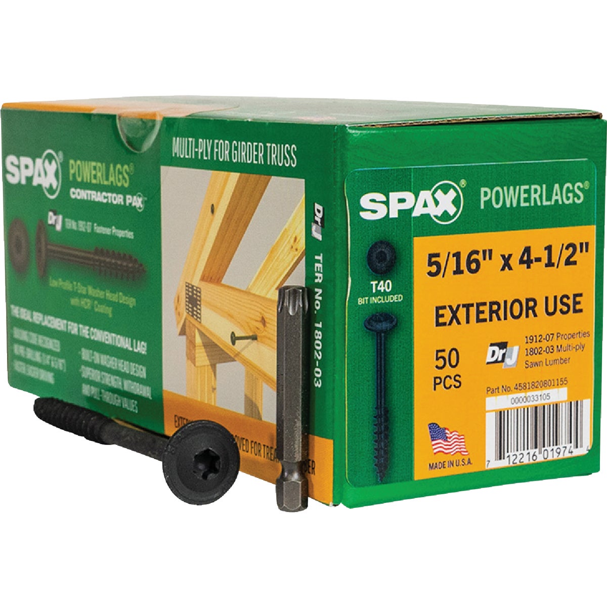 5/16X4-1/2 PWRLAG SCREW