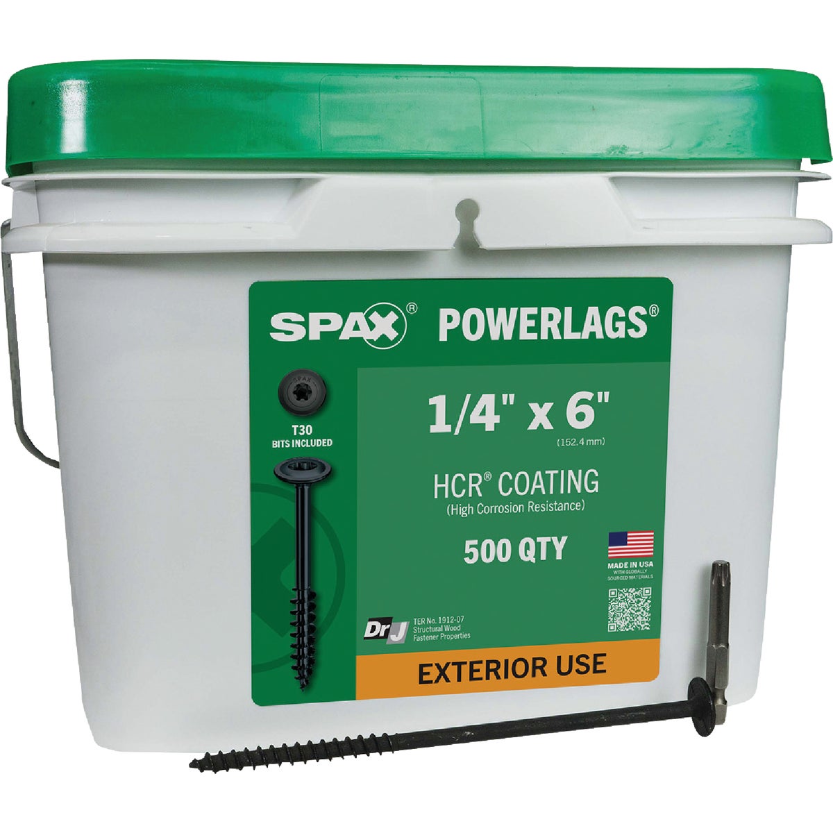 1/4 X 6" WH HCR POWERLAG