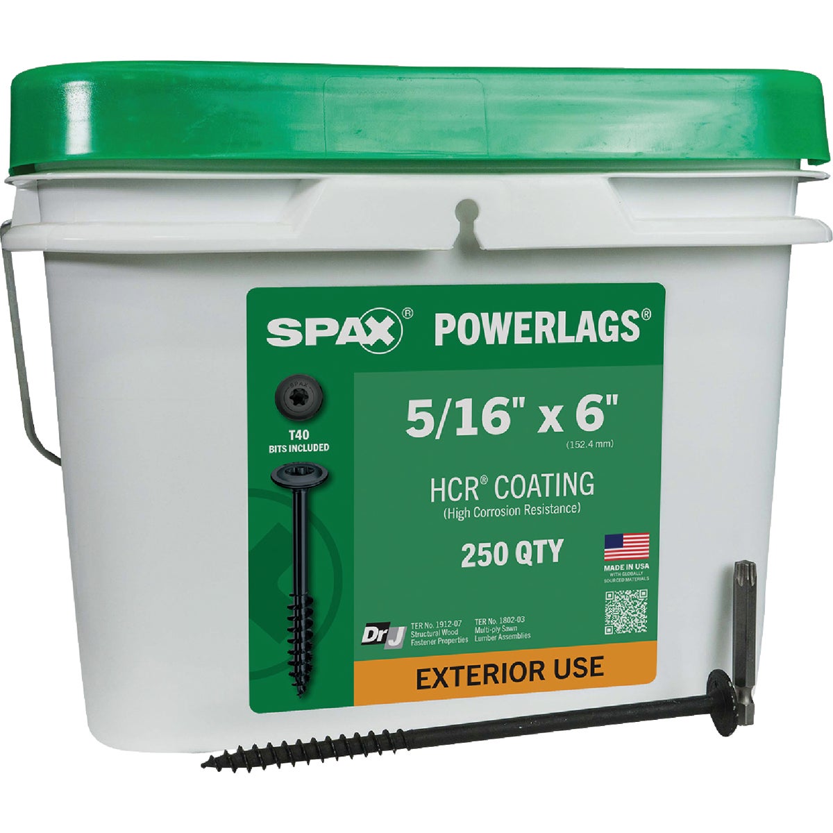 5/16X6" WH HCR POWERLAG