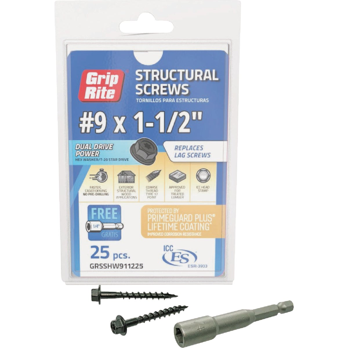 25CT #9X1.5 STRUC SCREW