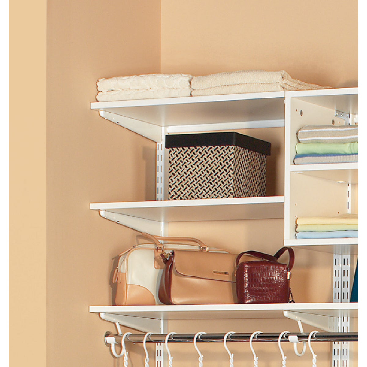 2 WHITE MELAMINE SHELF