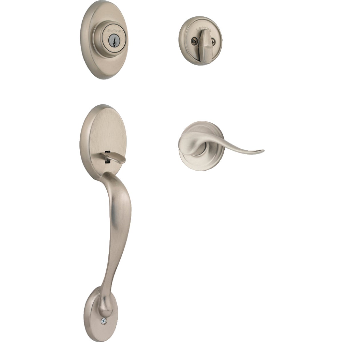 Smartkey Chelsea Handleset With Tustin Lever In Satin Nickel Finish