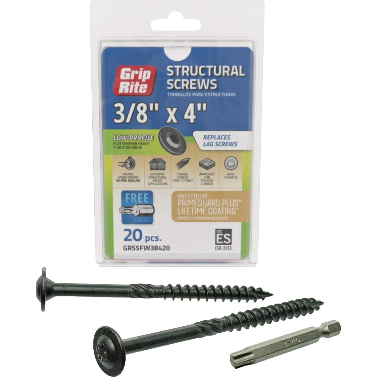 20CT 3/8X4 STRUC SCREW