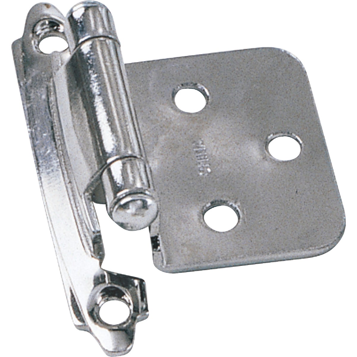 Laurey Satin Nickel Self-Closing Overlay Hinge with Wood Screws (2-Pack) 216395