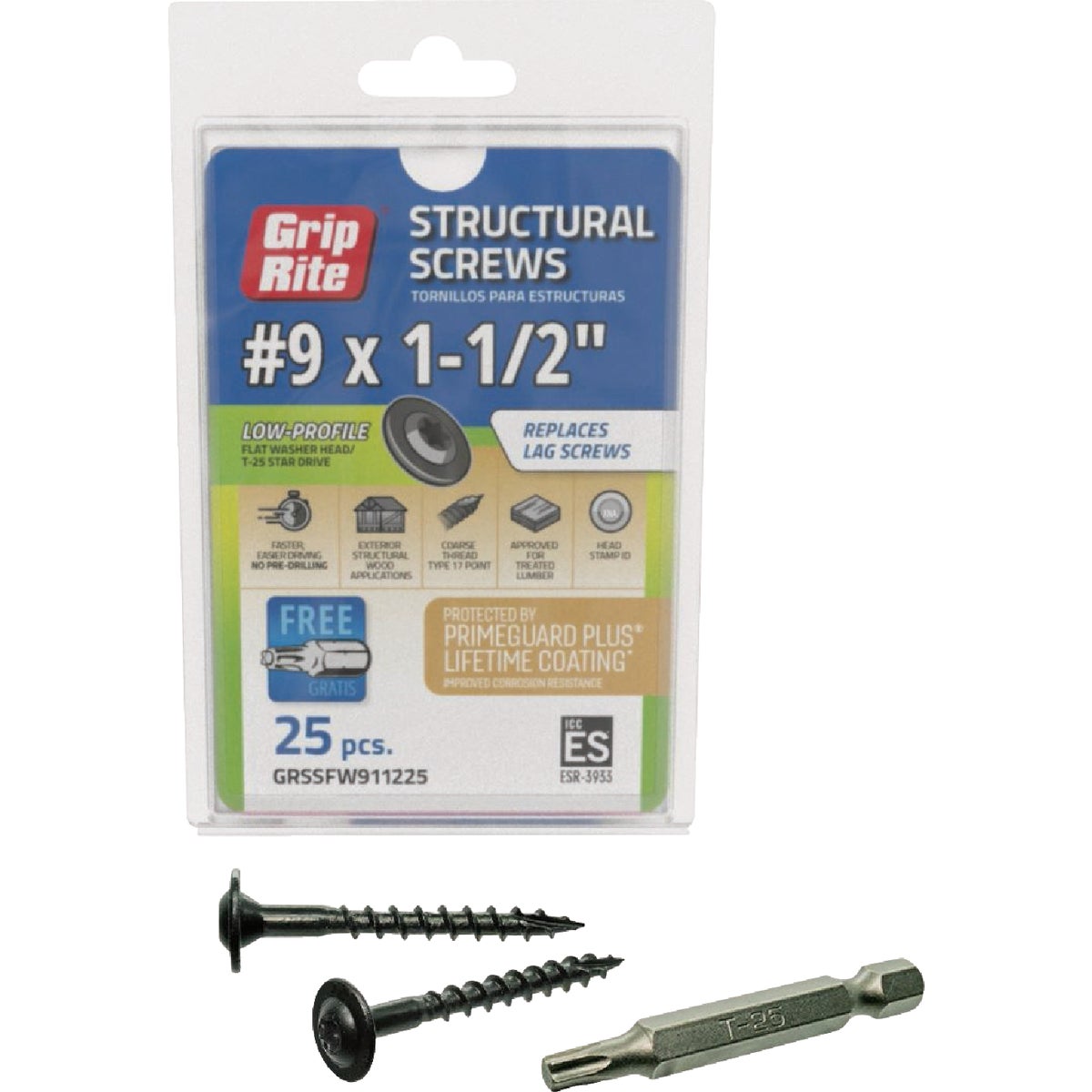 25CT #9X1.5 STRUC SCREW