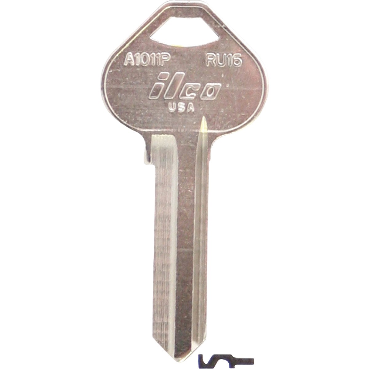 ILCO Russwin Nickel Plated File Cabinet Key, RU16 (10-Pack) 218499