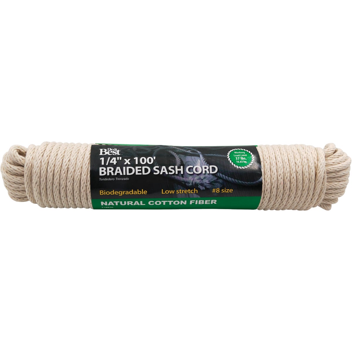 Do it 1/4 In. x 100 Ft. White Solid Braided Cotton Sash Cord 218856