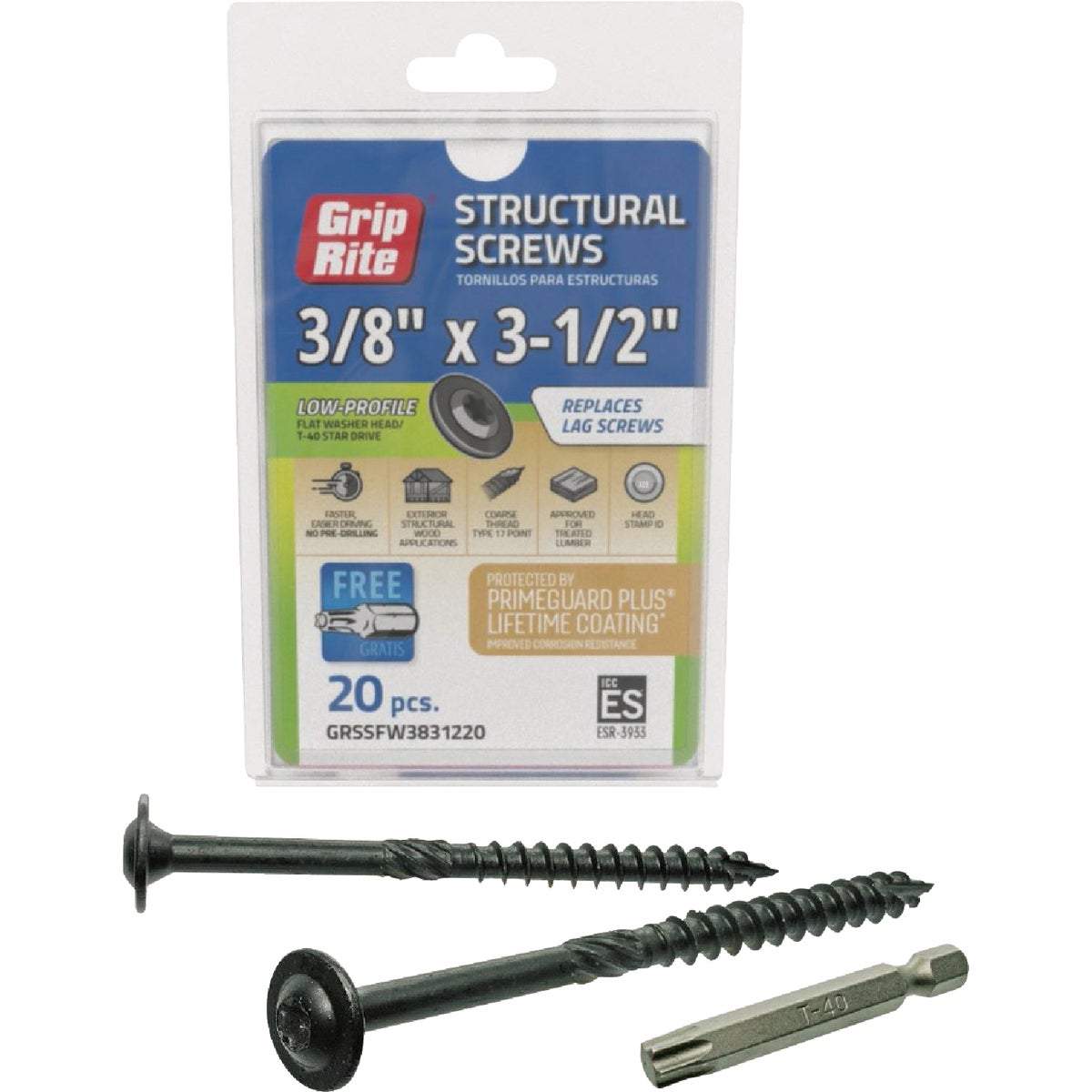 20CT 3/8X3.5 STRU SCREW