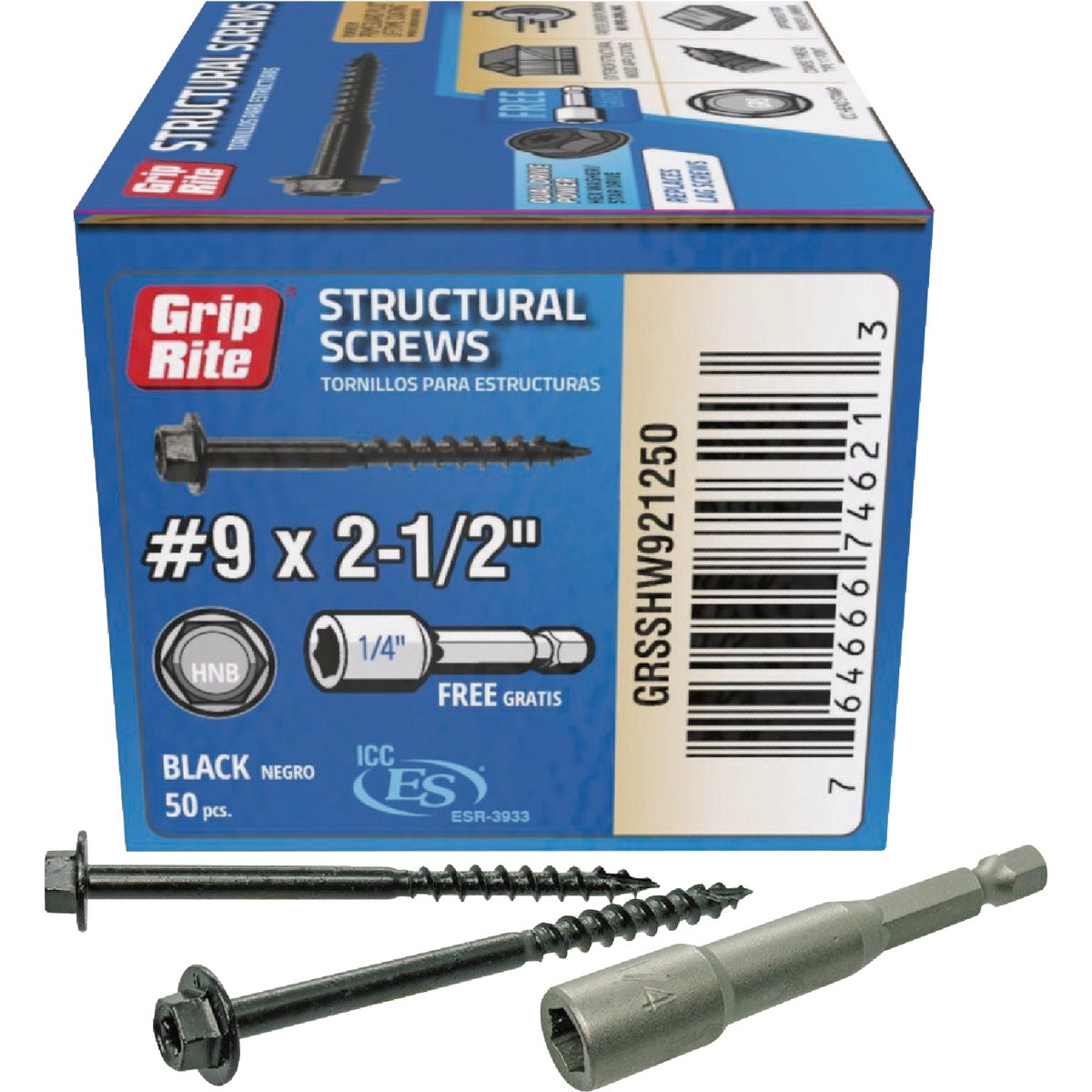 50CT #9X2.5 STRUC SCREW