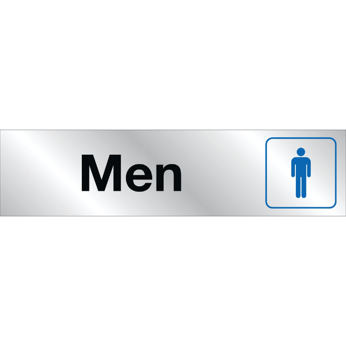 Hy-Ko Brushed Aluminum Restroom Sign, Gentlemen 225385