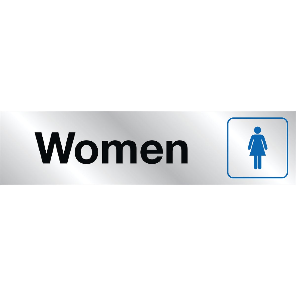 Hy-Ko Brushed Aluminum Restroom Sign, Ladies 225394