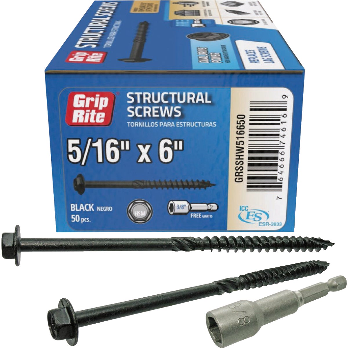 50CT 5/16X6 STRUC SCREW