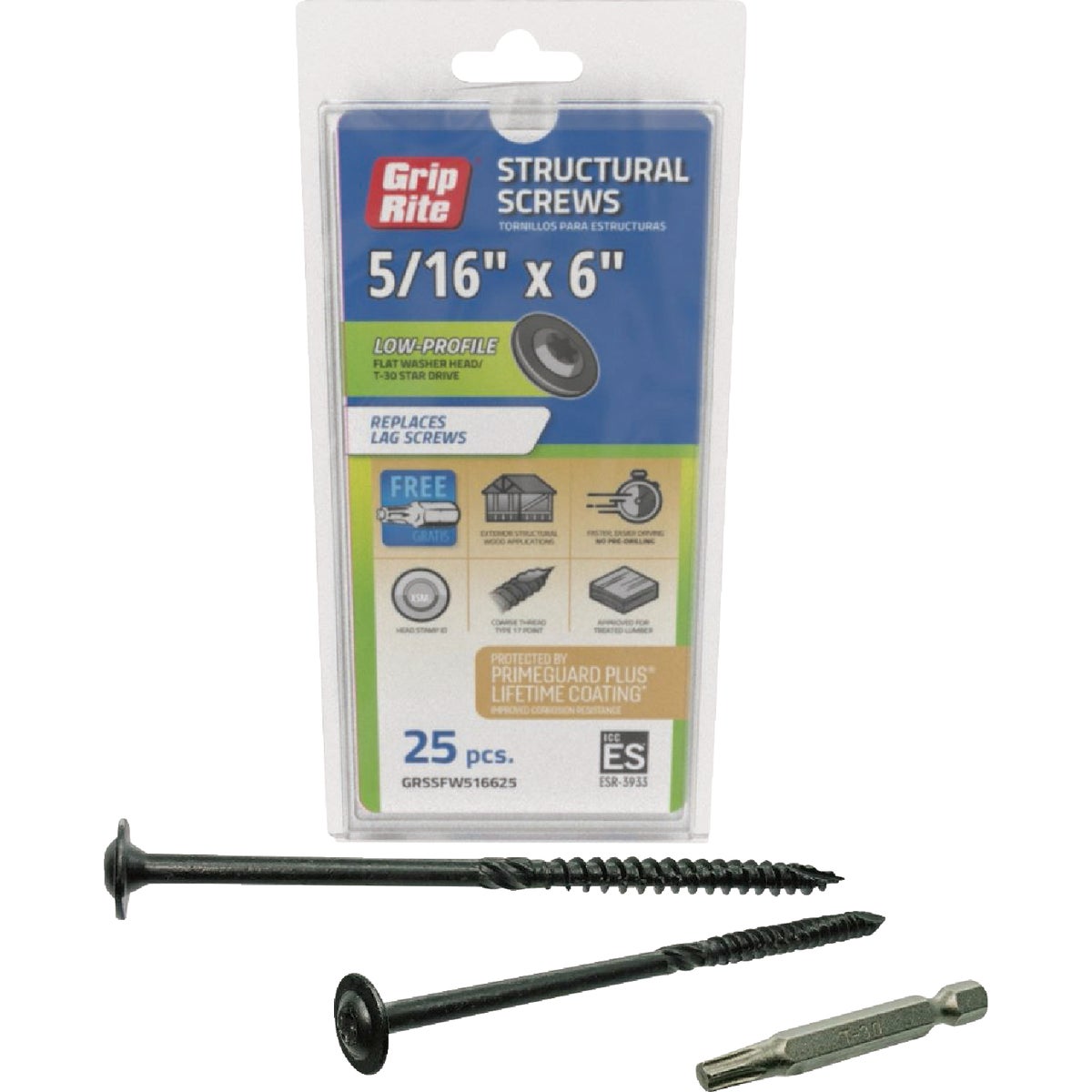 25CT 5/16X6 STRUC SCREW