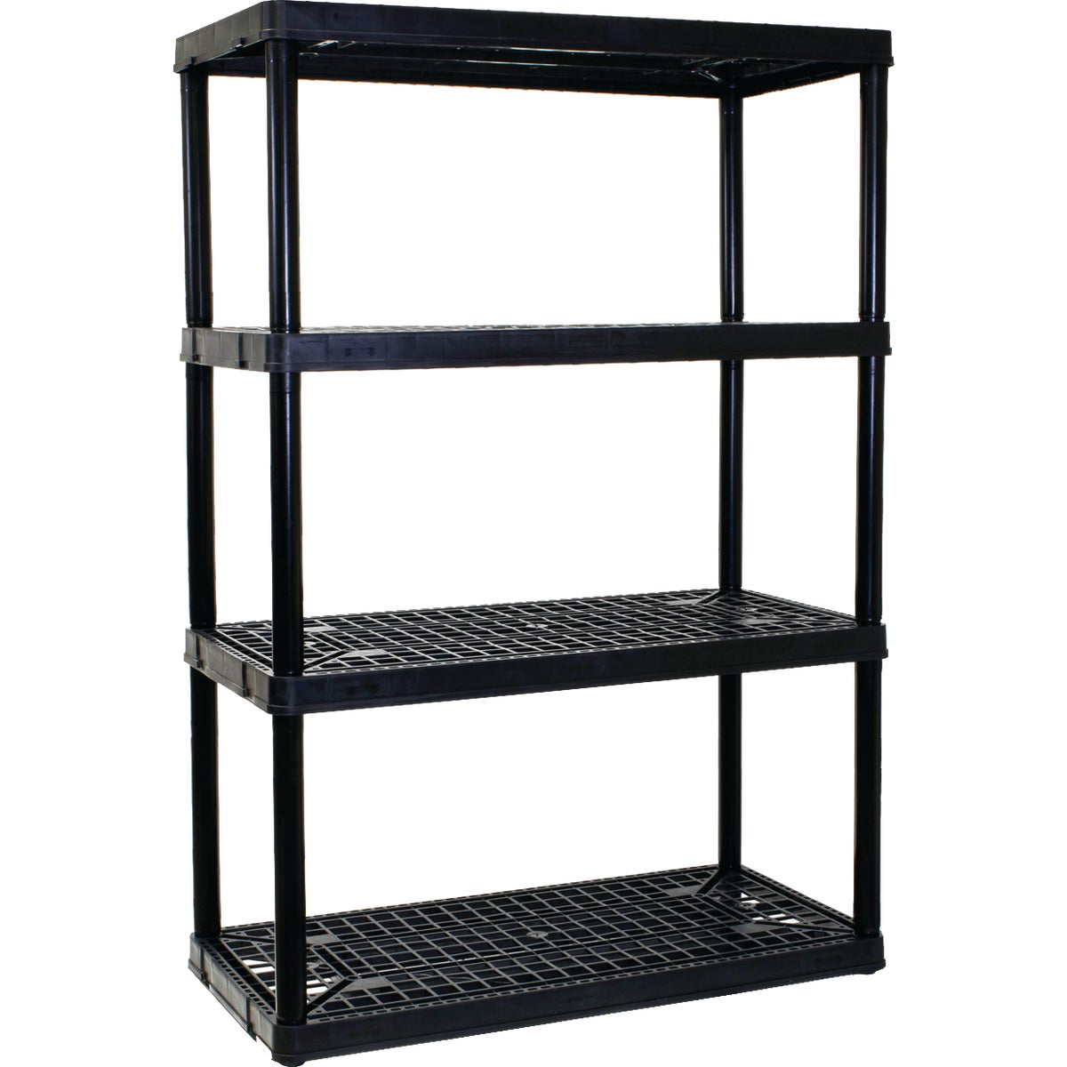 Fundamentals Black 4-tier Ventilated Shelf Unit For Storage And Organization