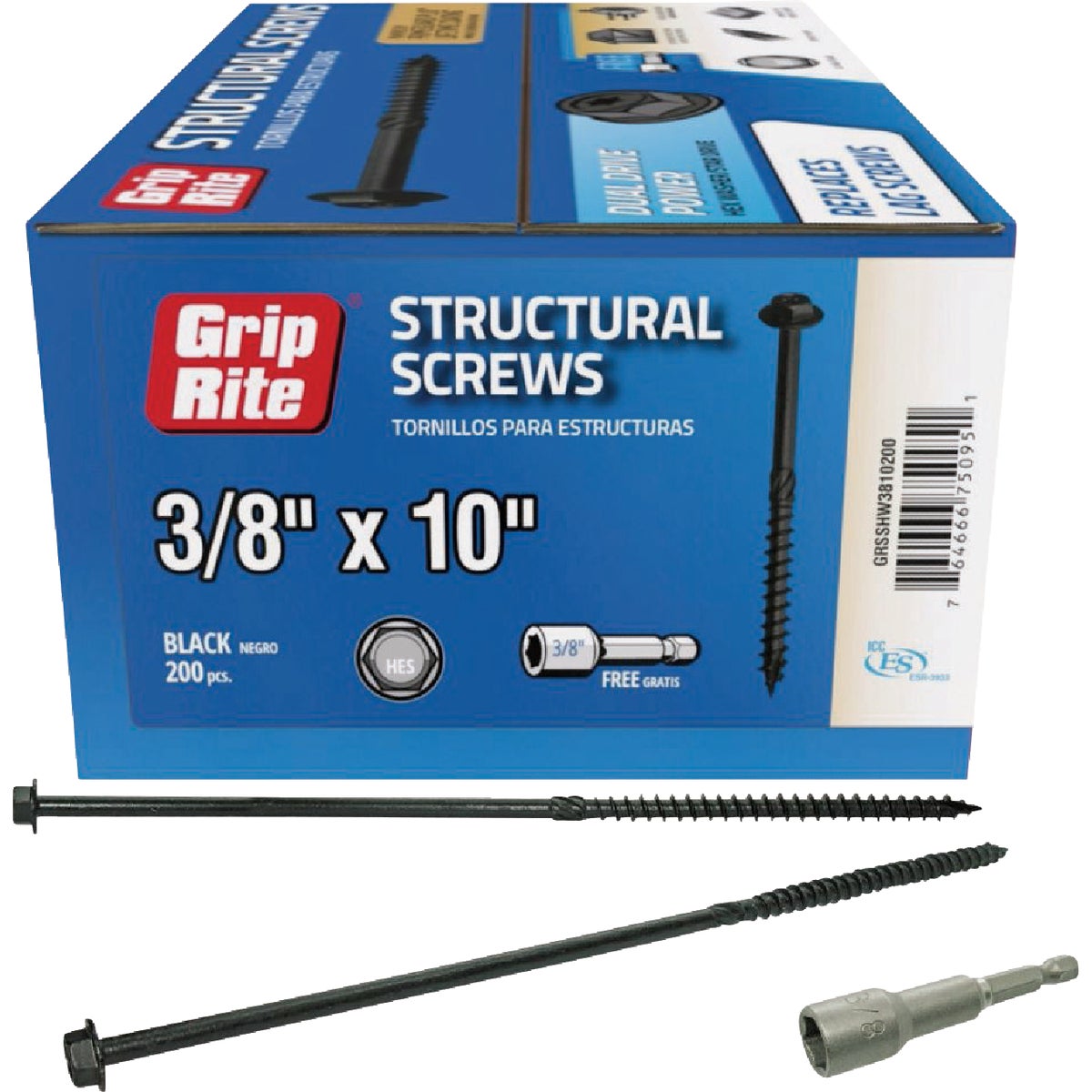 20CT 3/8X10 STRUC SCREW