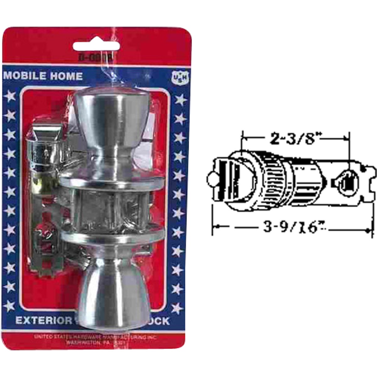United States Hardware Satin Chrome Entry Door Knob  240168