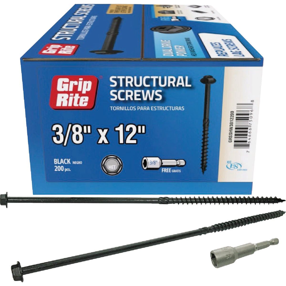 20CT 3/8X12 STRUC SCREW