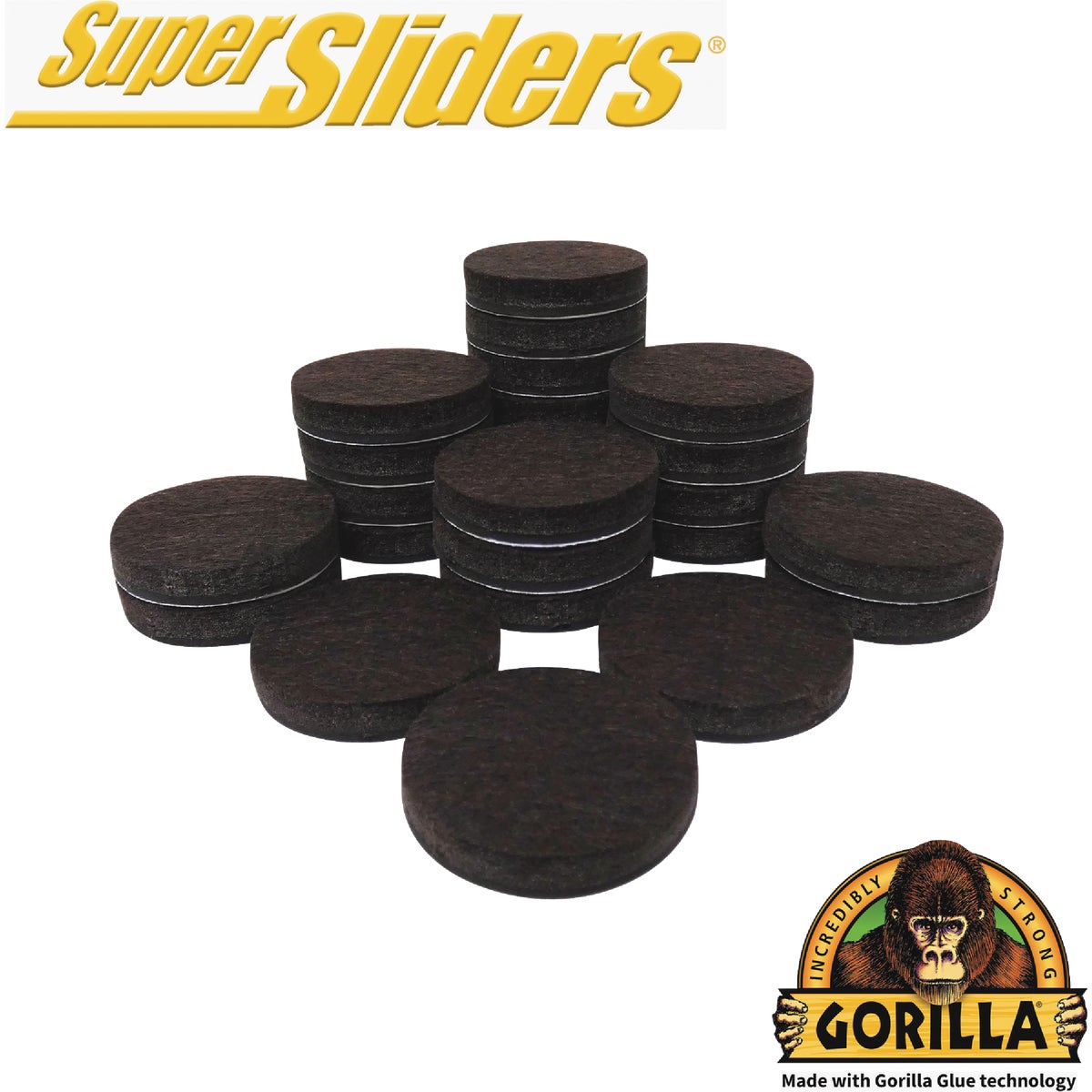 24PC 1.5" BROWN FELT PAD