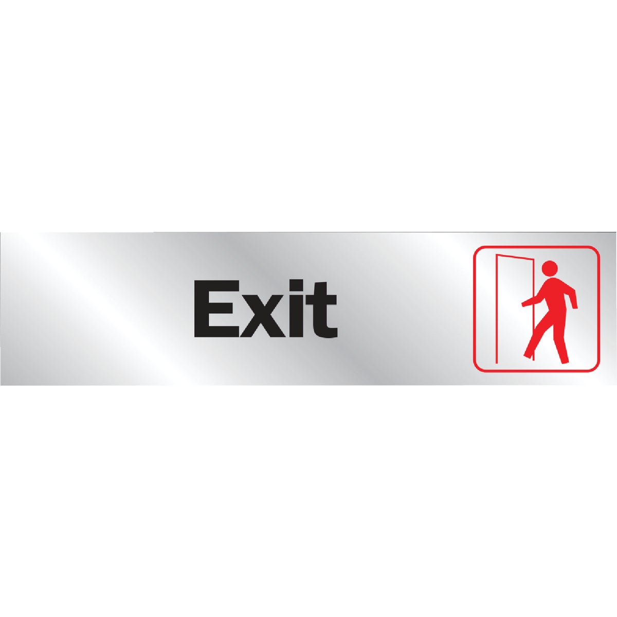 Hy-Ko Brushed Aluminum Sign, Exit 245755