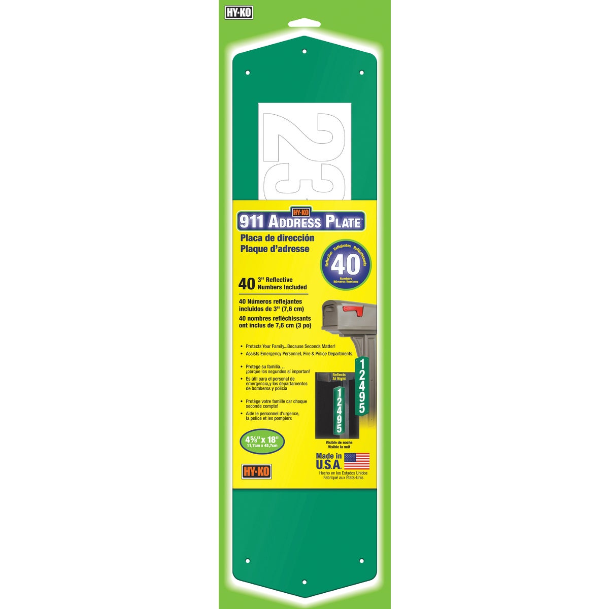 Hy-Ko Reflective Address Plate 252166