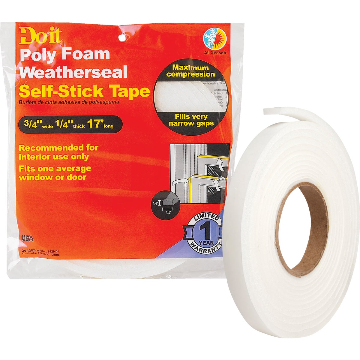 Do it Open Cell Poly Foam Weatherstrip Tape 264298