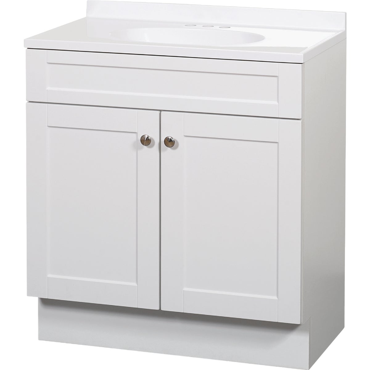 Zenith Zenna Home White 30 In. W x 35 In. H x 18 In. D Shaker Vanity with White Cultured Marble Top 274782