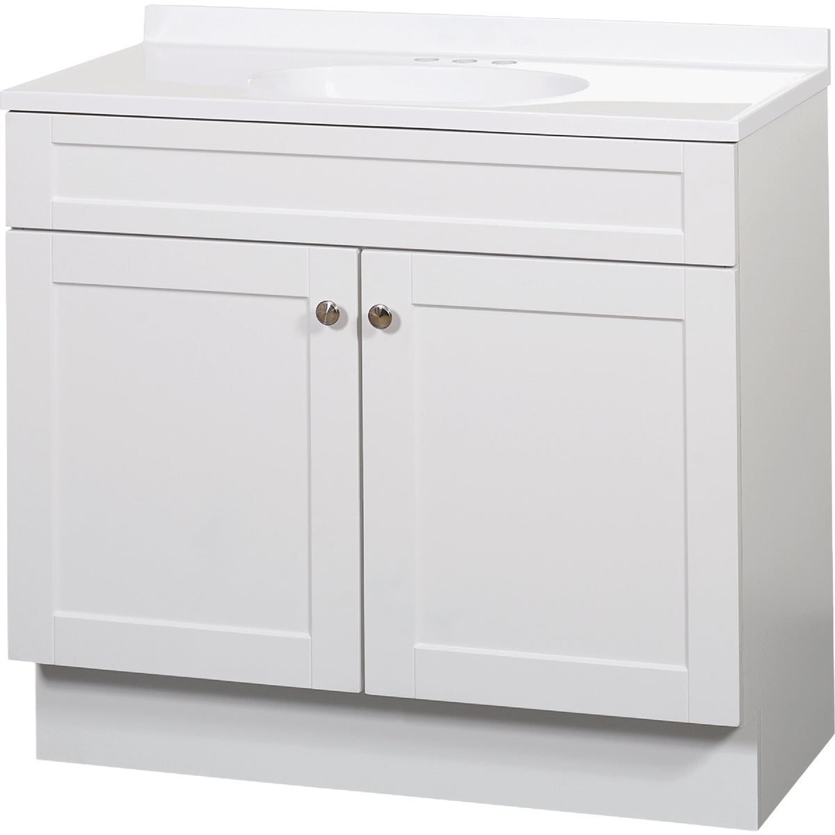Zenith Zenna Home White 36 In. W x 35 In. H x 18 In. D Shaker Vanity with White Cultured Marble Top