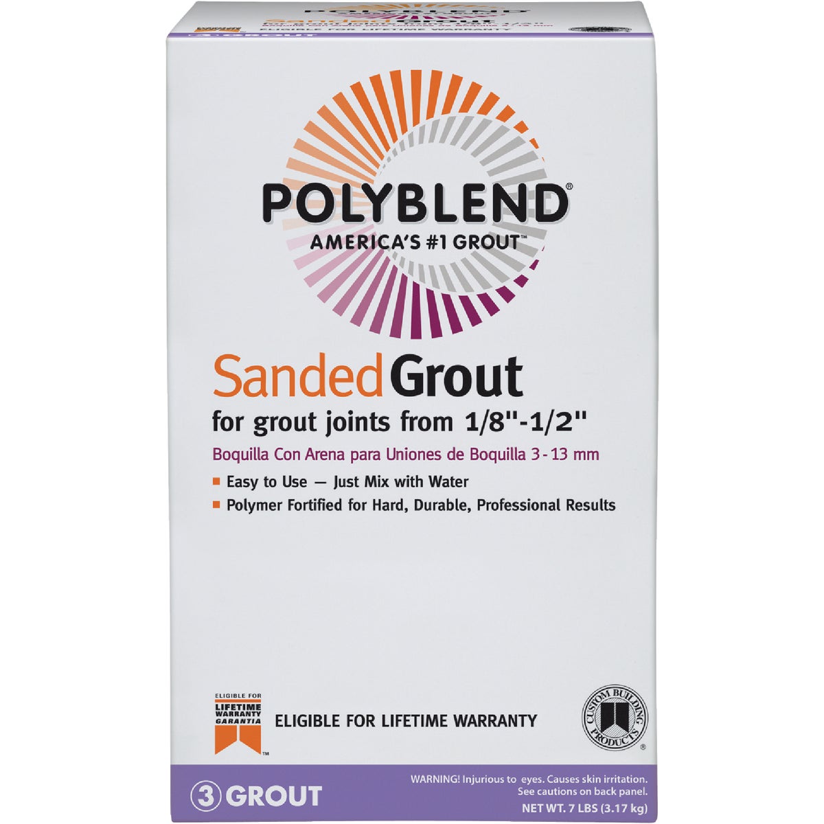 Custom Building Products Polyblend 7 Lb. Pewter Sanded Tile Grout 284637