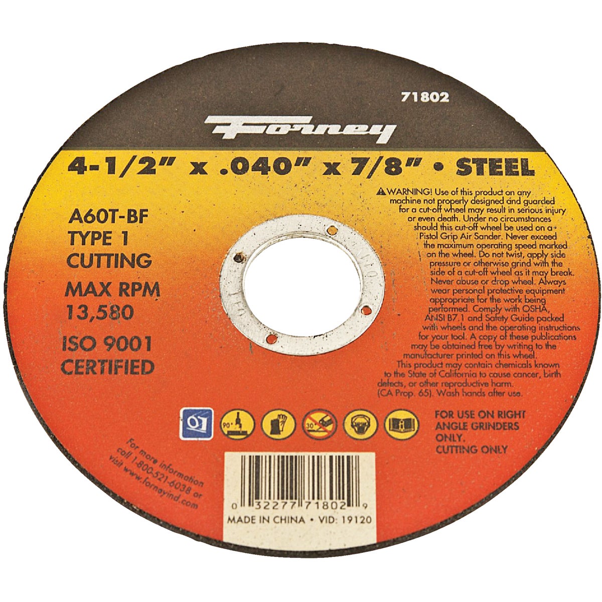 Forney Type 1 Cut-Off Wheel 301648