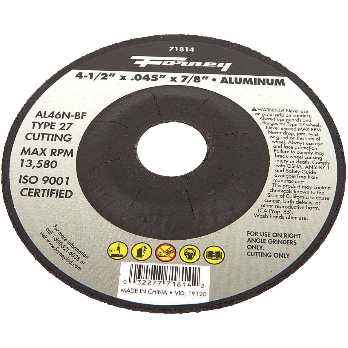 Forney Type 27 Cut-Off Wheel 301652