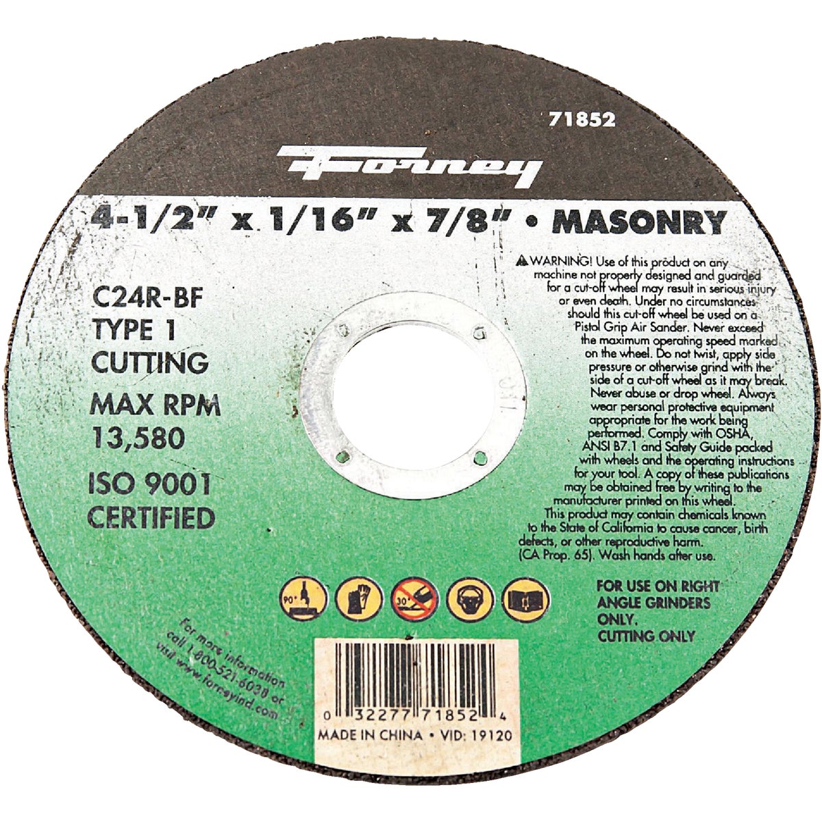 Forney Type 1 Cut-Off Wheel 301721