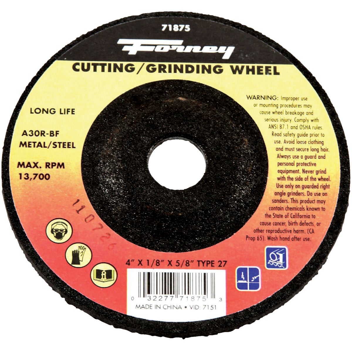 Forney Type 27 Cut-Off Wheel 301775