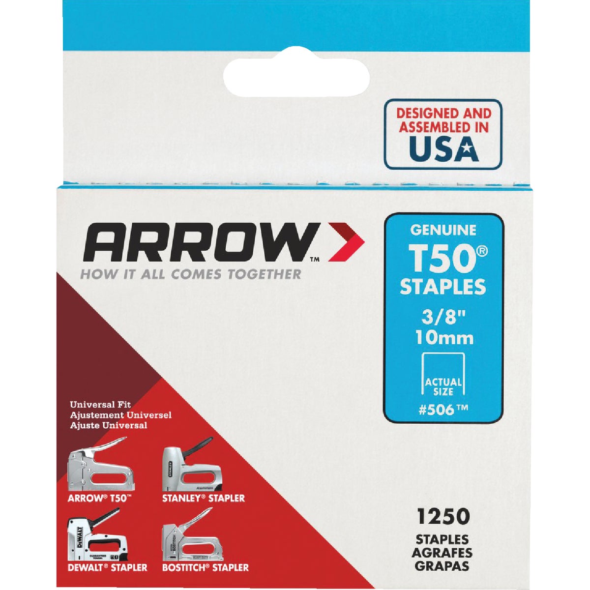 Arrow T50 Heavy-Duty Staple, 3/8 In. (1250-Pack) 301890
