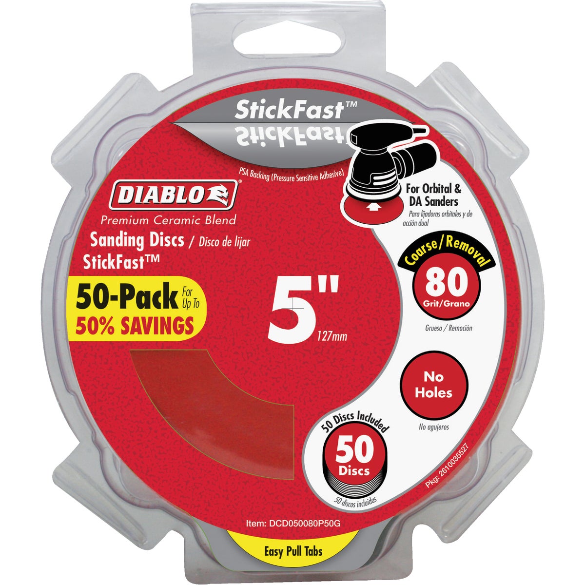 50PK 5" ROS PSA 80G