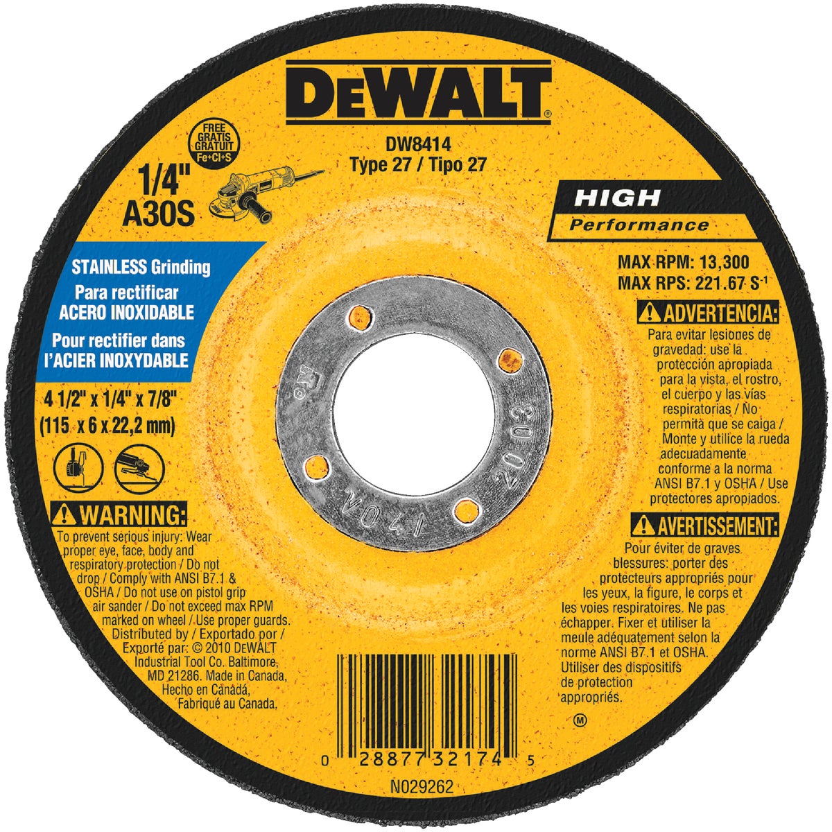 4-1/2" GRINDING WHEEL