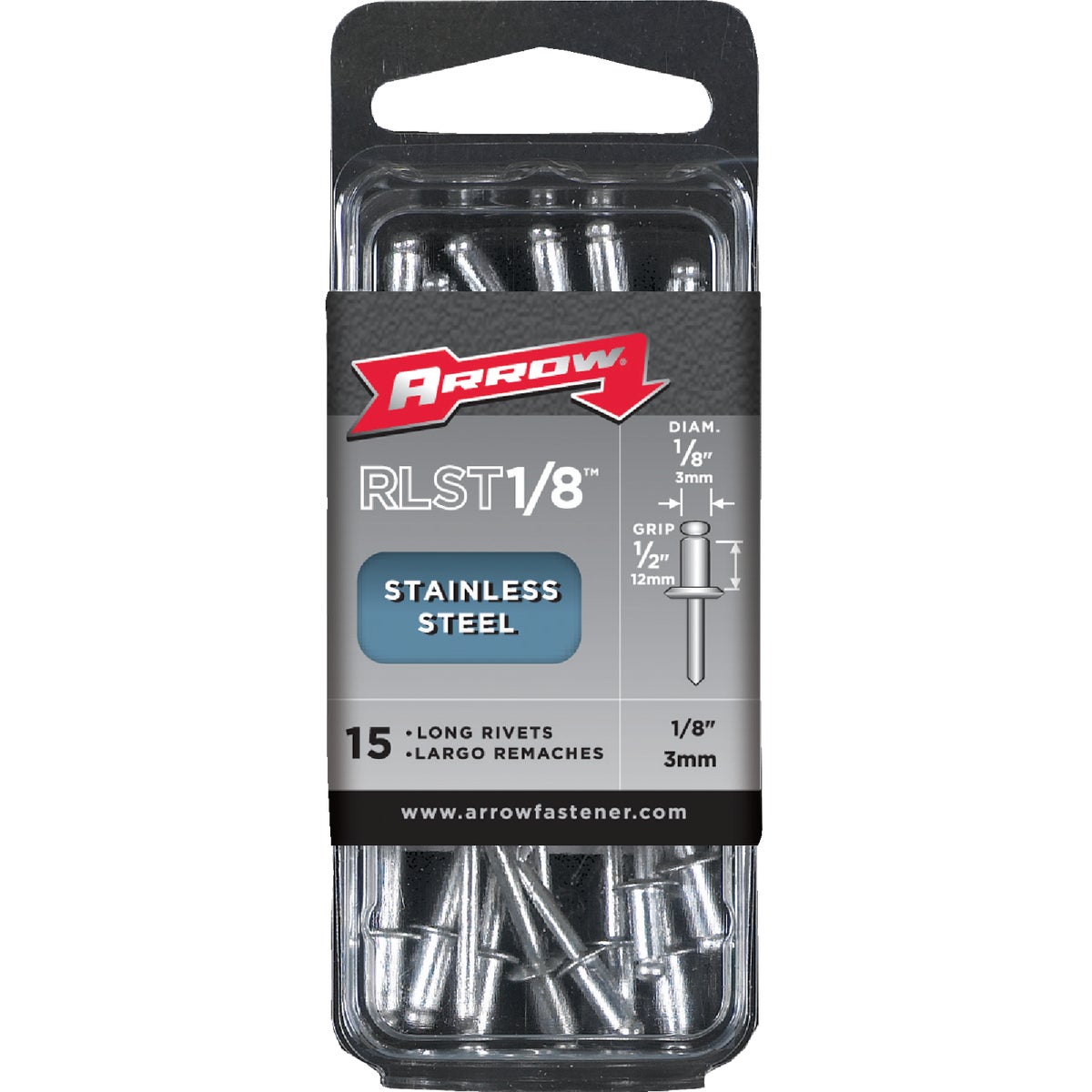 1/8X1/2 SS RIVET