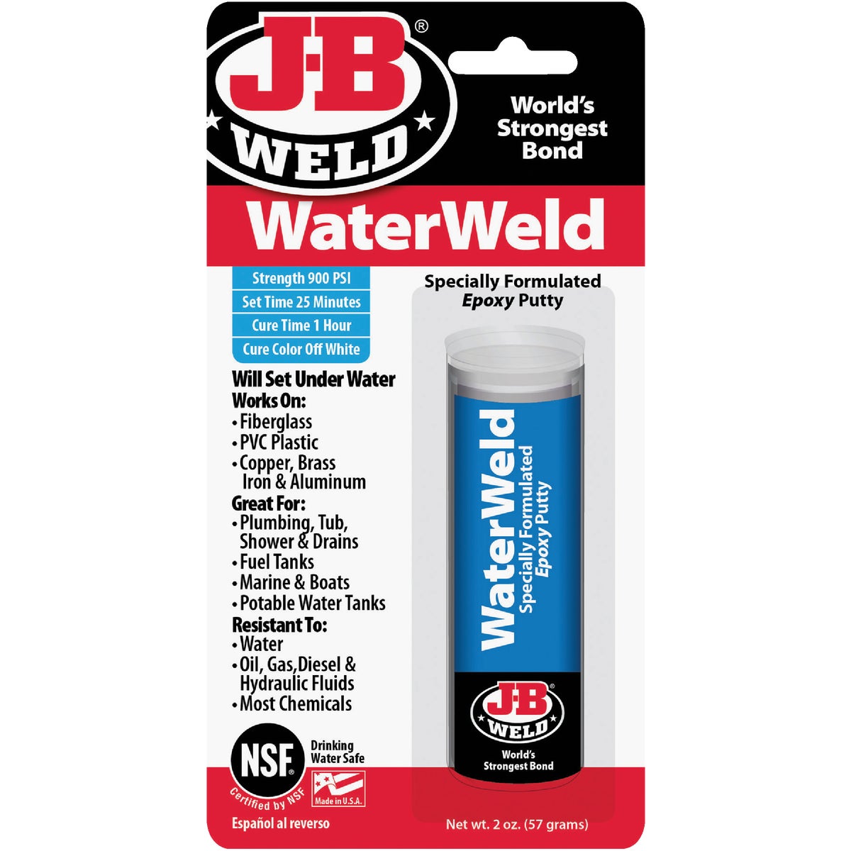 J-B Weld 2 Oz. WaterWeld Epoxy Putty 320174